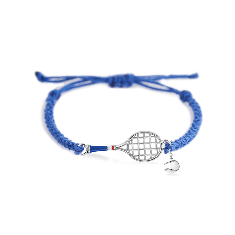 Tennis Racquet Cord Bracelet (Blue)