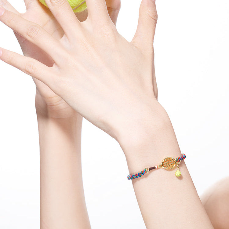 Tennis Racquet Cord Bracelet (Brown) — Styling Possibilities