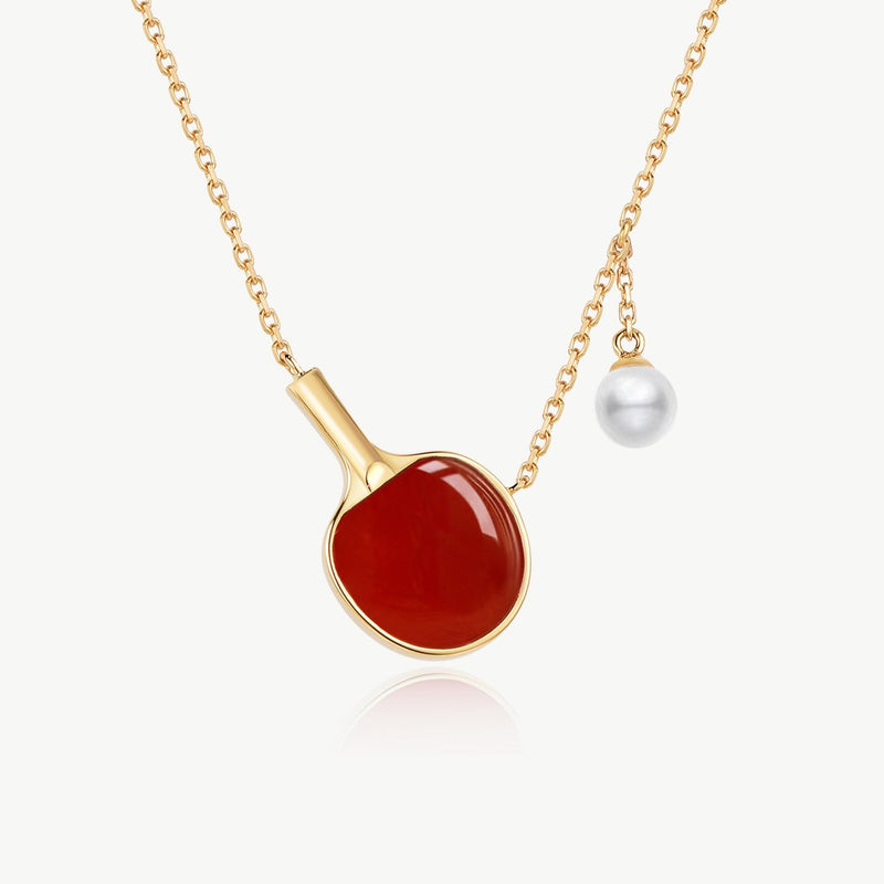 Table Tennis Necklace (Carnelian)