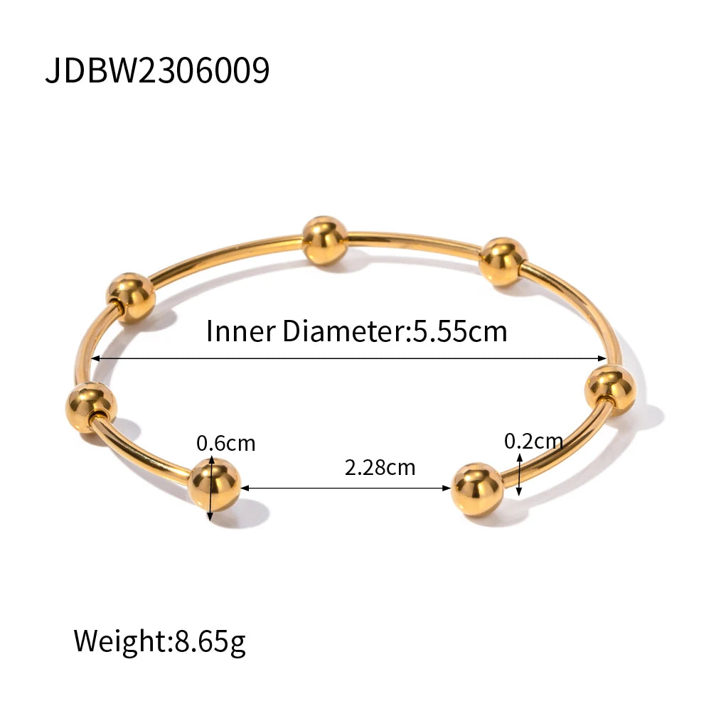 Orbital Knot Multi-Ball Bangle | 18k Gold Plated Waterproof Cuff
