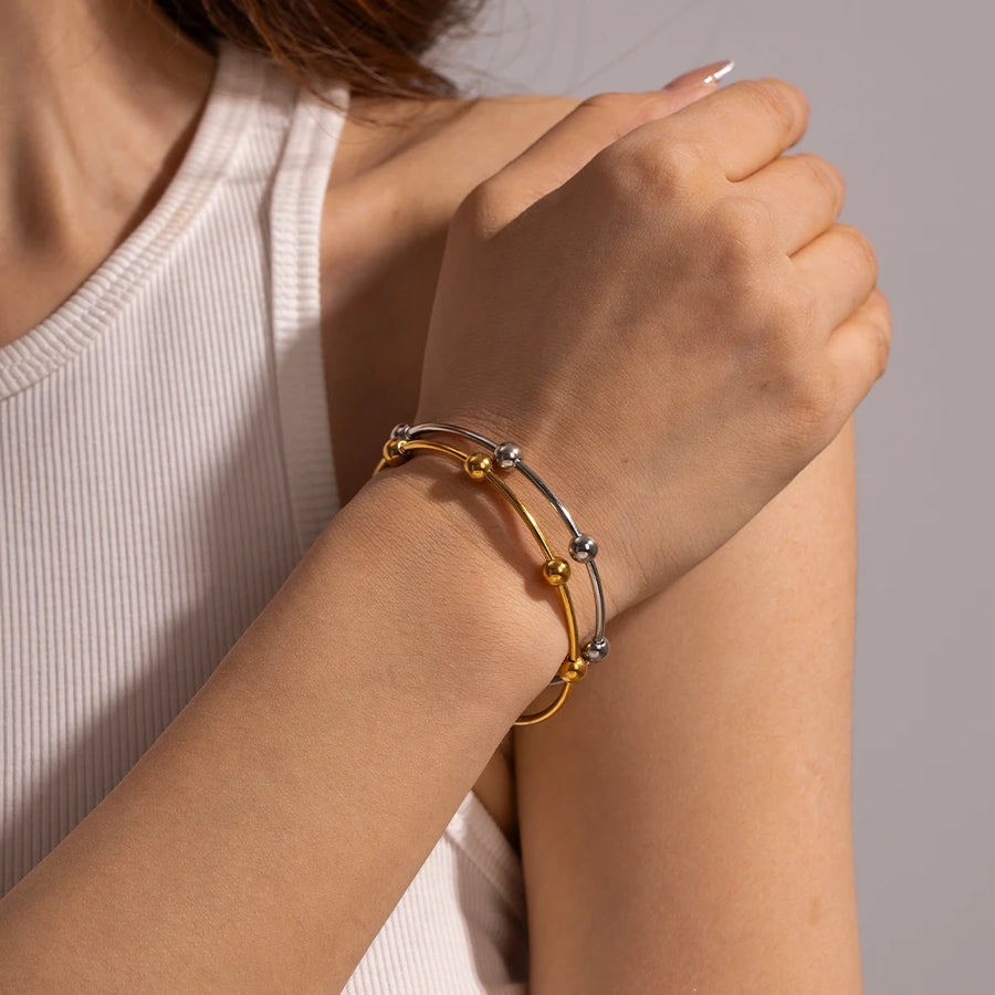 Orbital Knot Multi-Ball Bangle | 18k Gold Plated Waterproof Cuff — A Closer Look