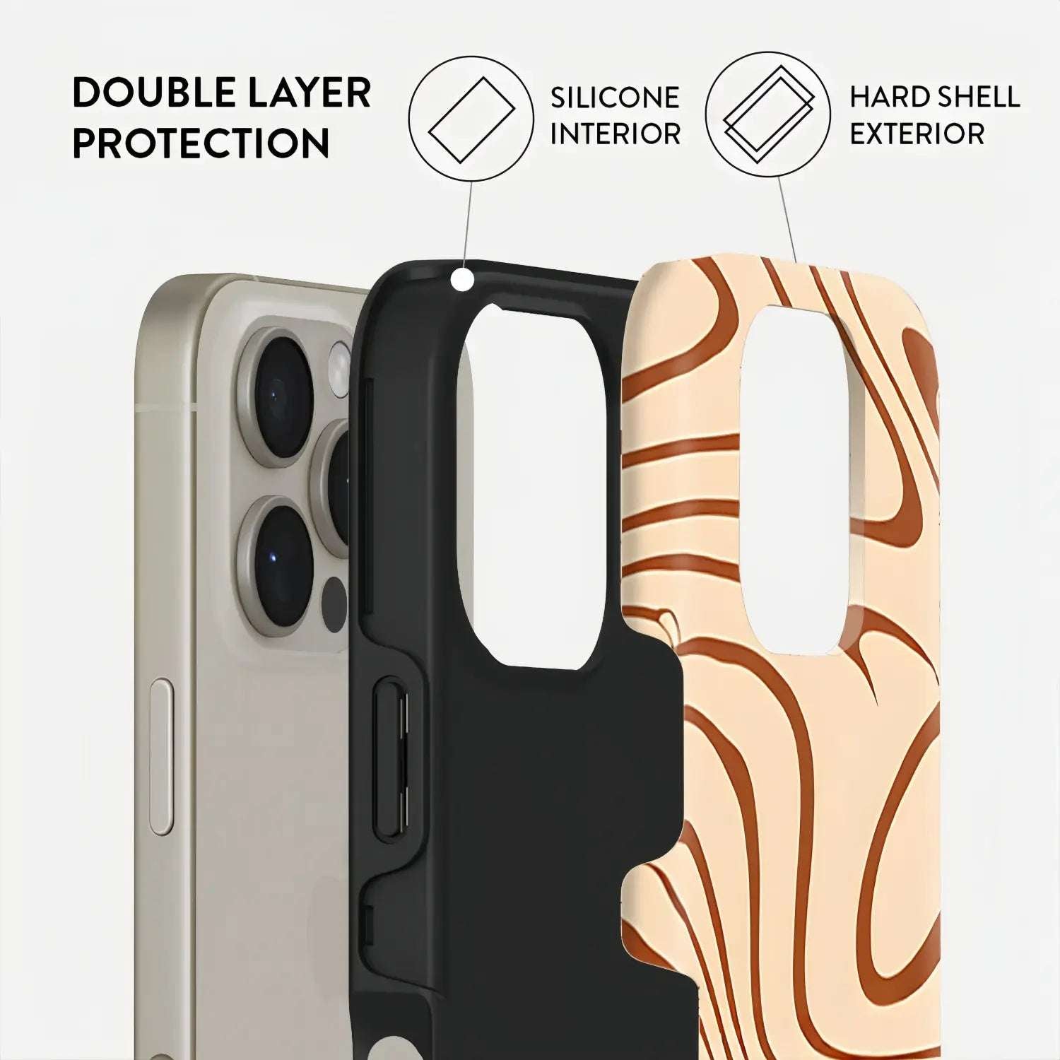 Brown Lines Case Magnetic iPhone 16 15