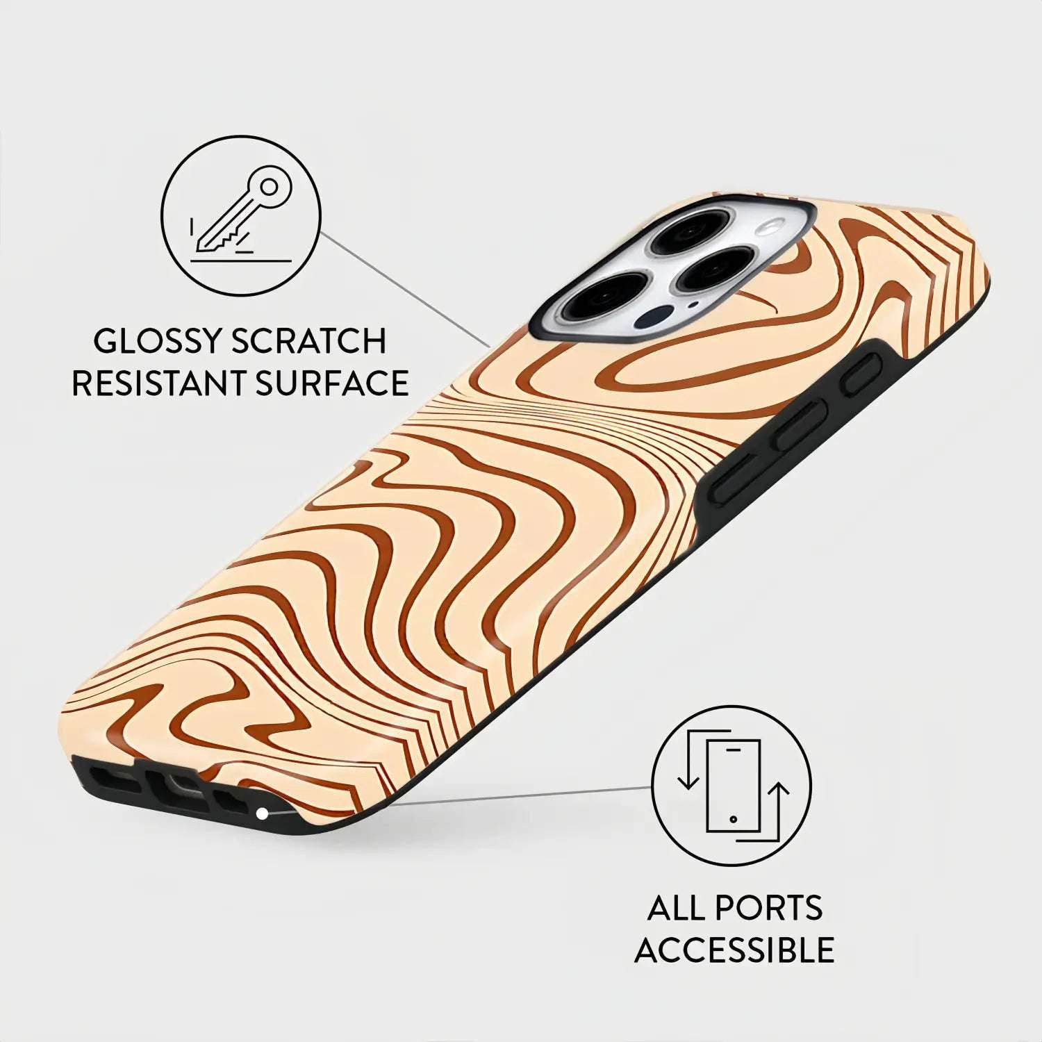 Brown Lines Case Magnetic iPhone 16 15