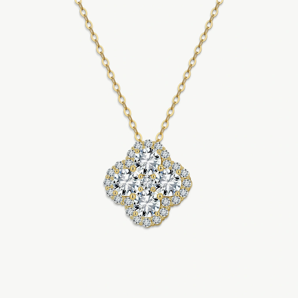 Elysian 14K Gold Four-leaf Clover Pendant Necklace - East Curated