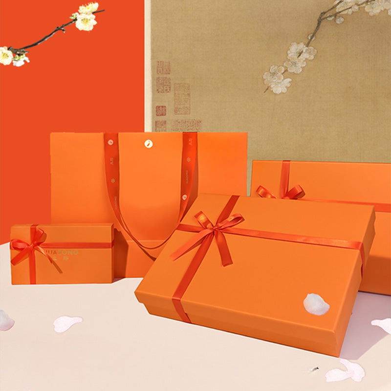 Dunhuang Designer Orange Mulberry Silk Twilly 120x5cm - EastCurated