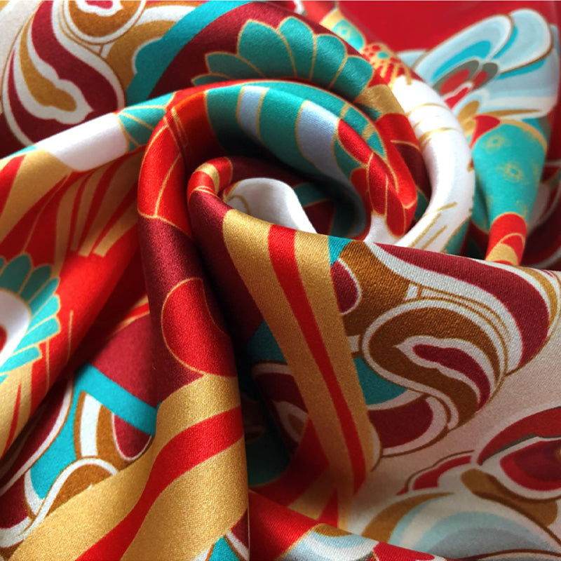 Mulberry Silk 16 Momme Dunhuang Deer Silk Scarf 90x90cm - EastCurated