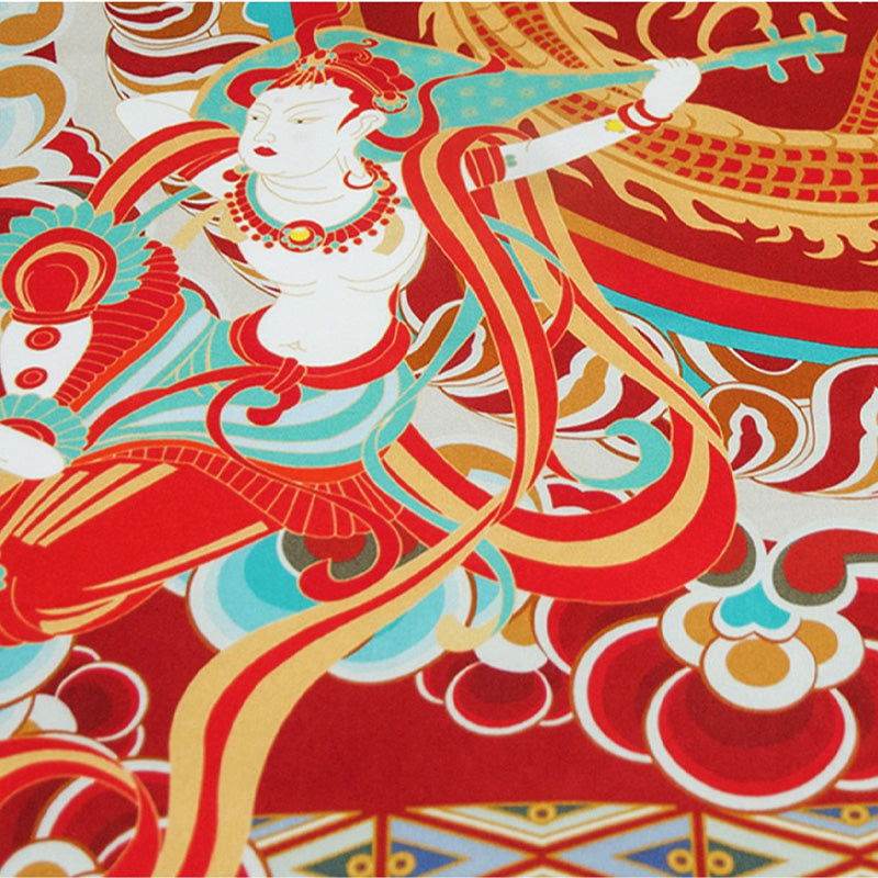 Mulberry Silk 16 Momme Dunhuang Deer Silk Scarf 90x90cm - EastCurated