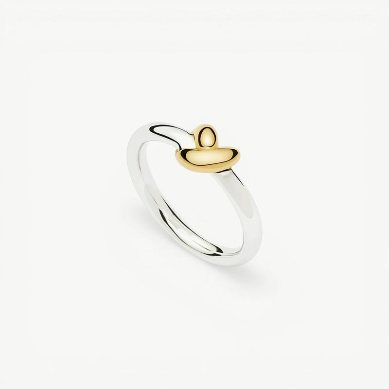 Ridge Sculptural Knot Ring | Mixed-Tone Stacking Band