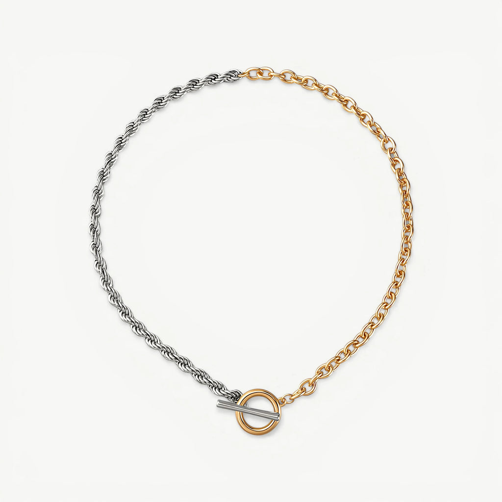 East Curated Two-Tone T-Toggle Chain Necklace Detail