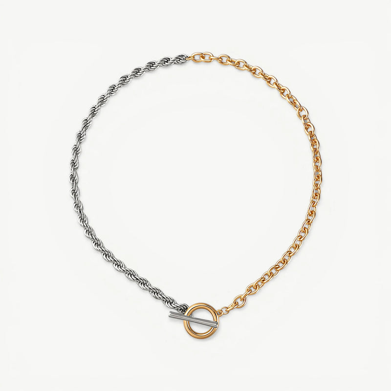 East Curated Two-Tone T-Toggle Chain Necklace Detail