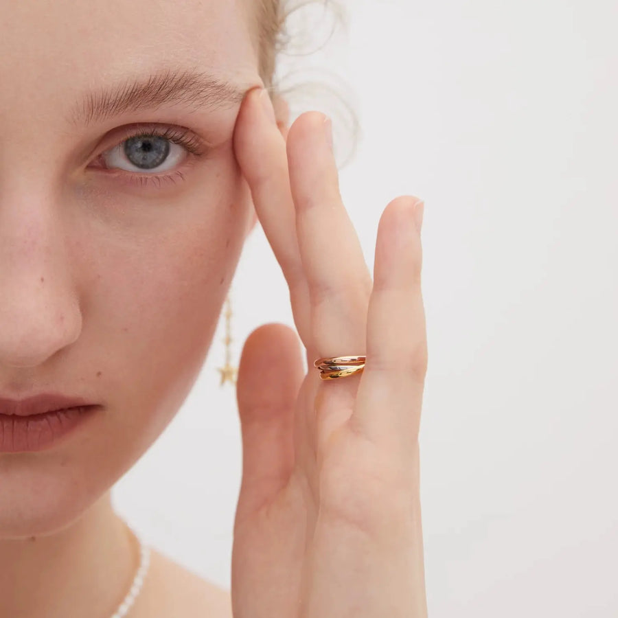 Forever Friendship Series 3 Tone Gold Ring — Styling Possibilities