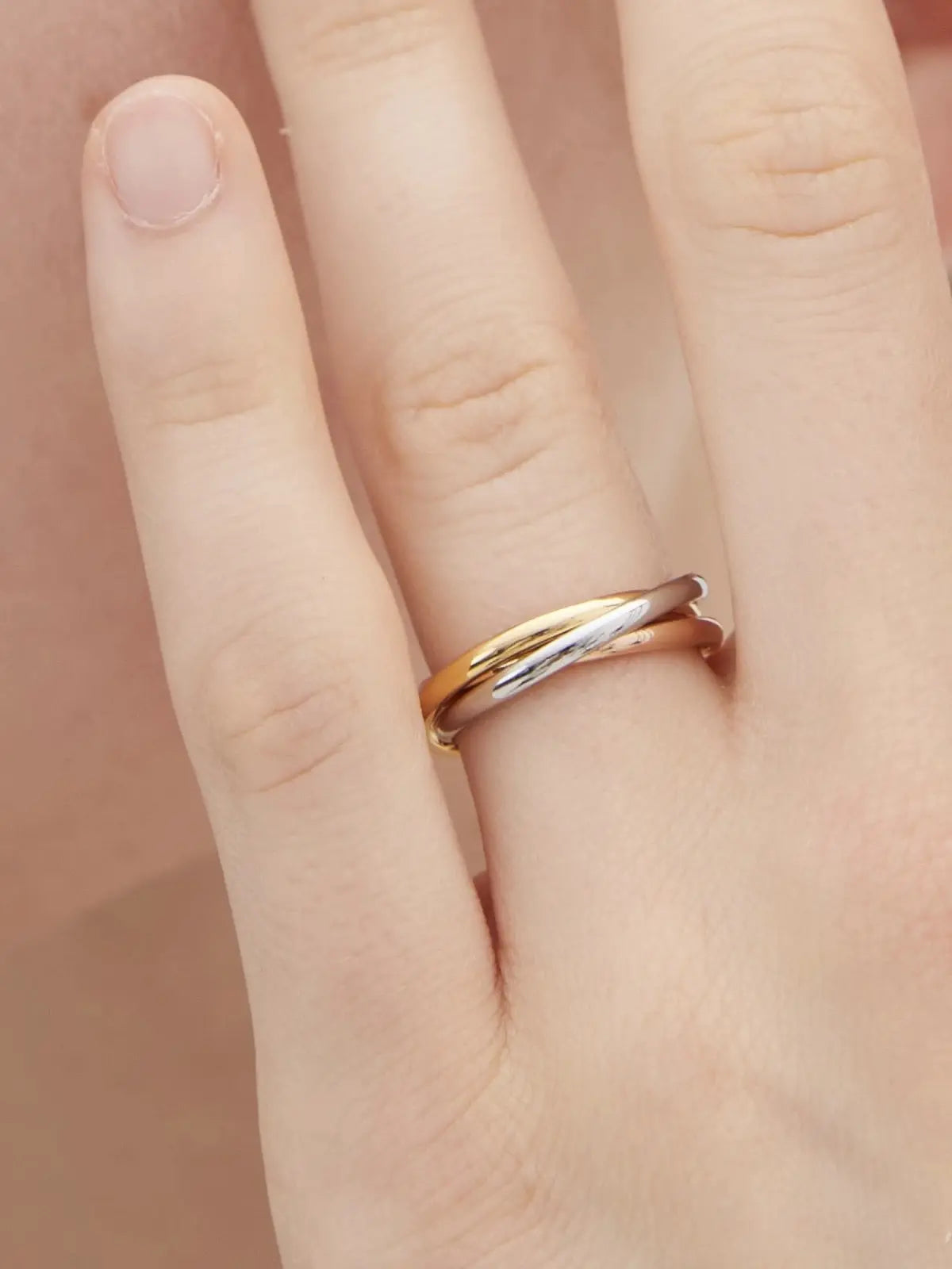 Forever Friendship Series 3 Tone Gold Ring - EastCurated