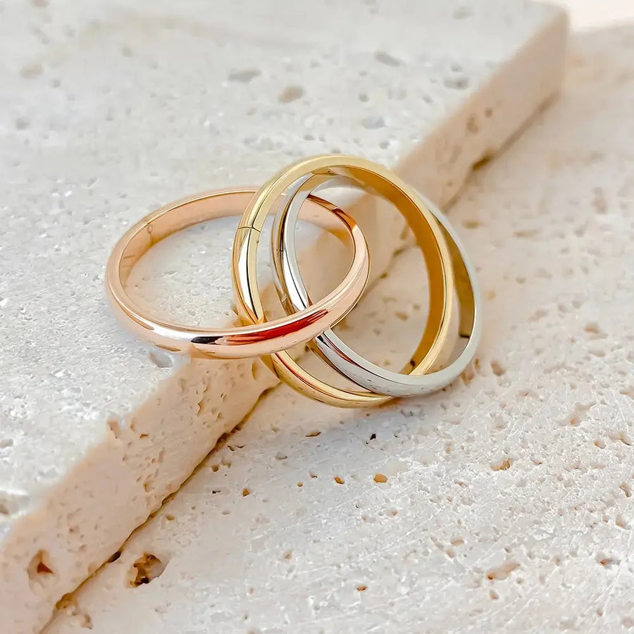 Forever Friendship Series 3 Tone Gold Ring — An Everyday Accent