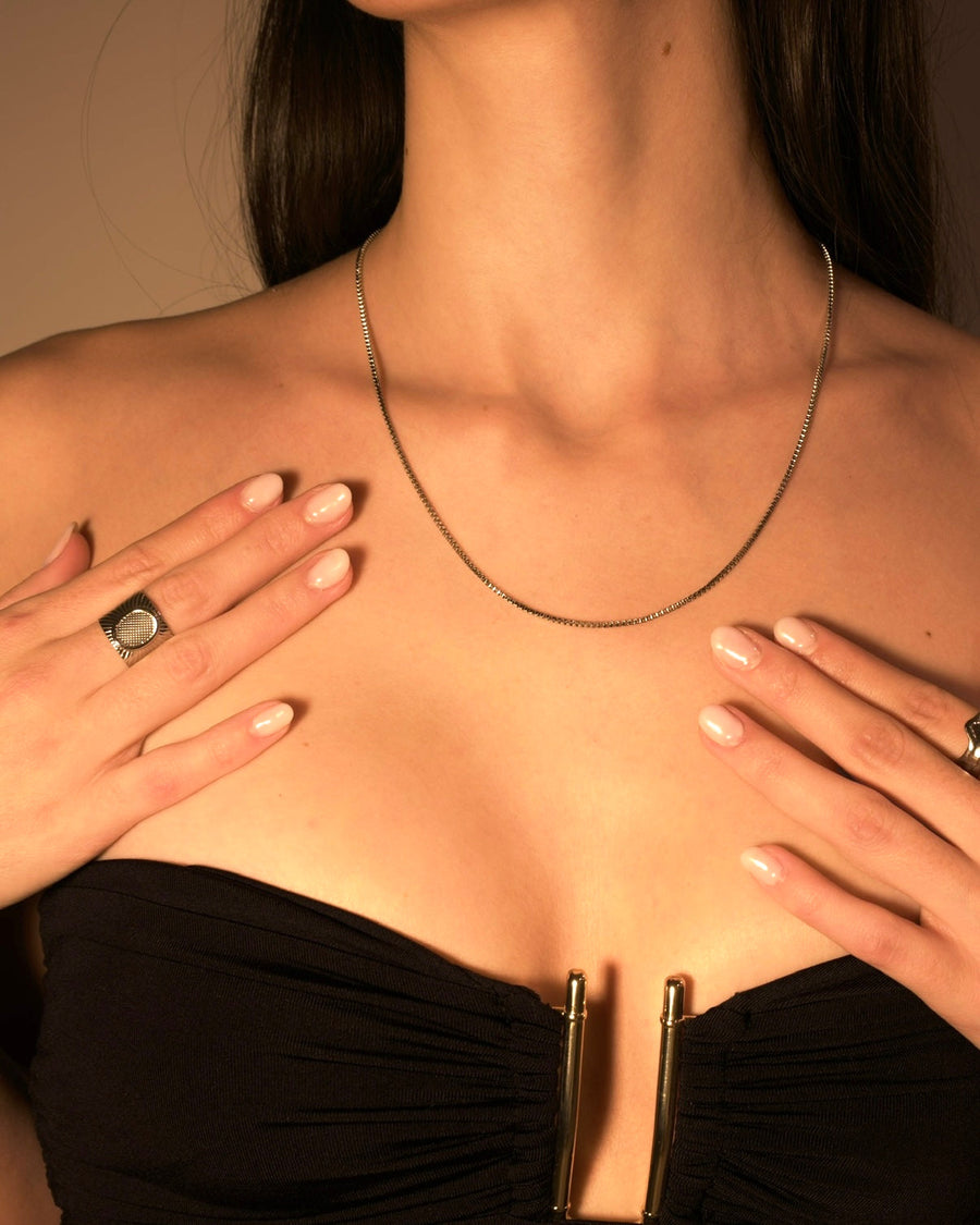 Box Chain Necklace — Night — A Closer Look