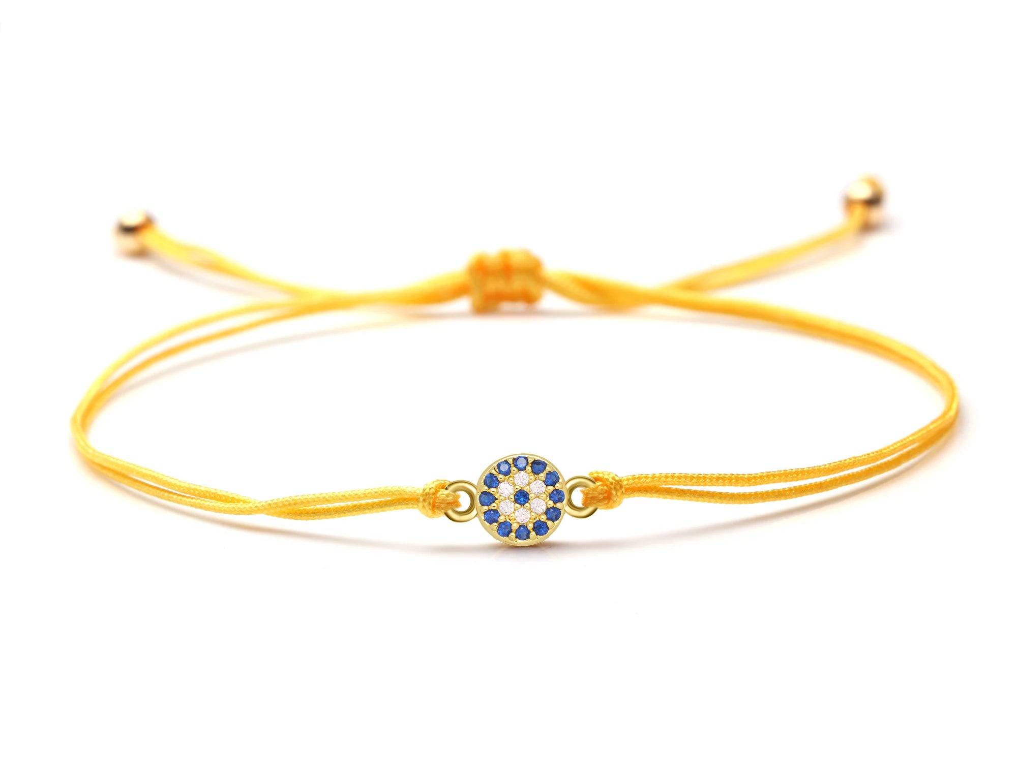 White Blue Zircon Crystal Mini Turkish eye Charm Bracelet Women Men 5A Grade CZ Copper Evil Eye Yellow Green Red String Jewelry - EastCurated