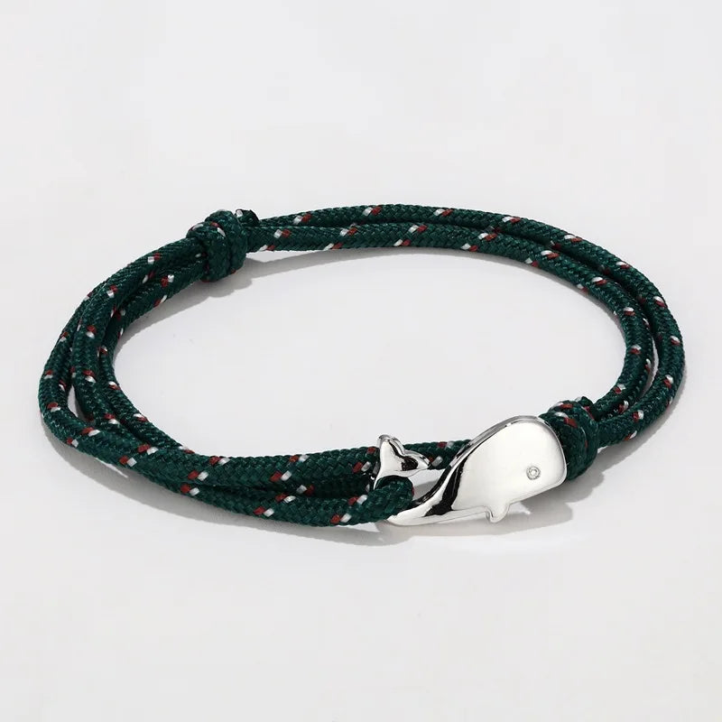 Fashion Men Whale Bracelet Easy Hook Adjustable String Braslet Beach Accessories Gift For Him Nautical Braclet Pulseria Homme - EastCurated