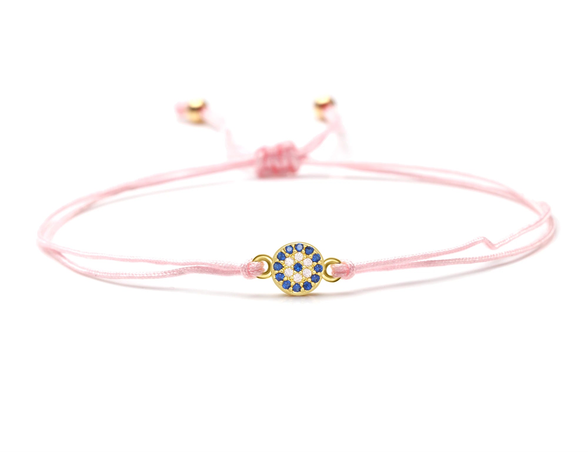 White Blue Zircon Crystal Mini Turkish eye Charm Bracelet Women Men 5A Grade CZ Copper Evil Eye Yellow Green Red String Jewelry - EastCurated