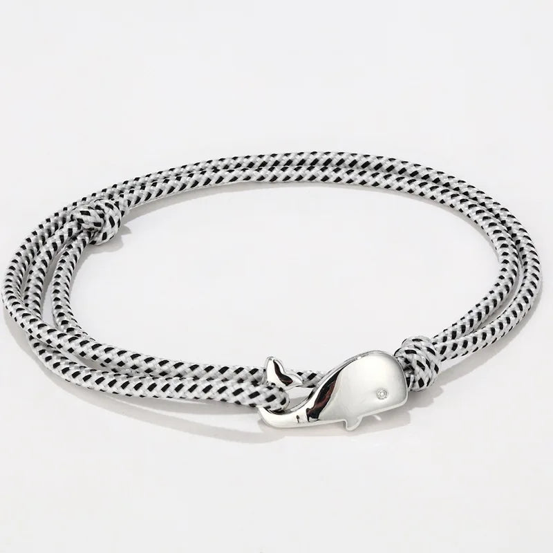 Fashion Men Whale Bracelet Easy Hook Adjustable String Braslet Beach Accessories Gift For Him Nautical Braclet Pulseria Homme - EastCurated