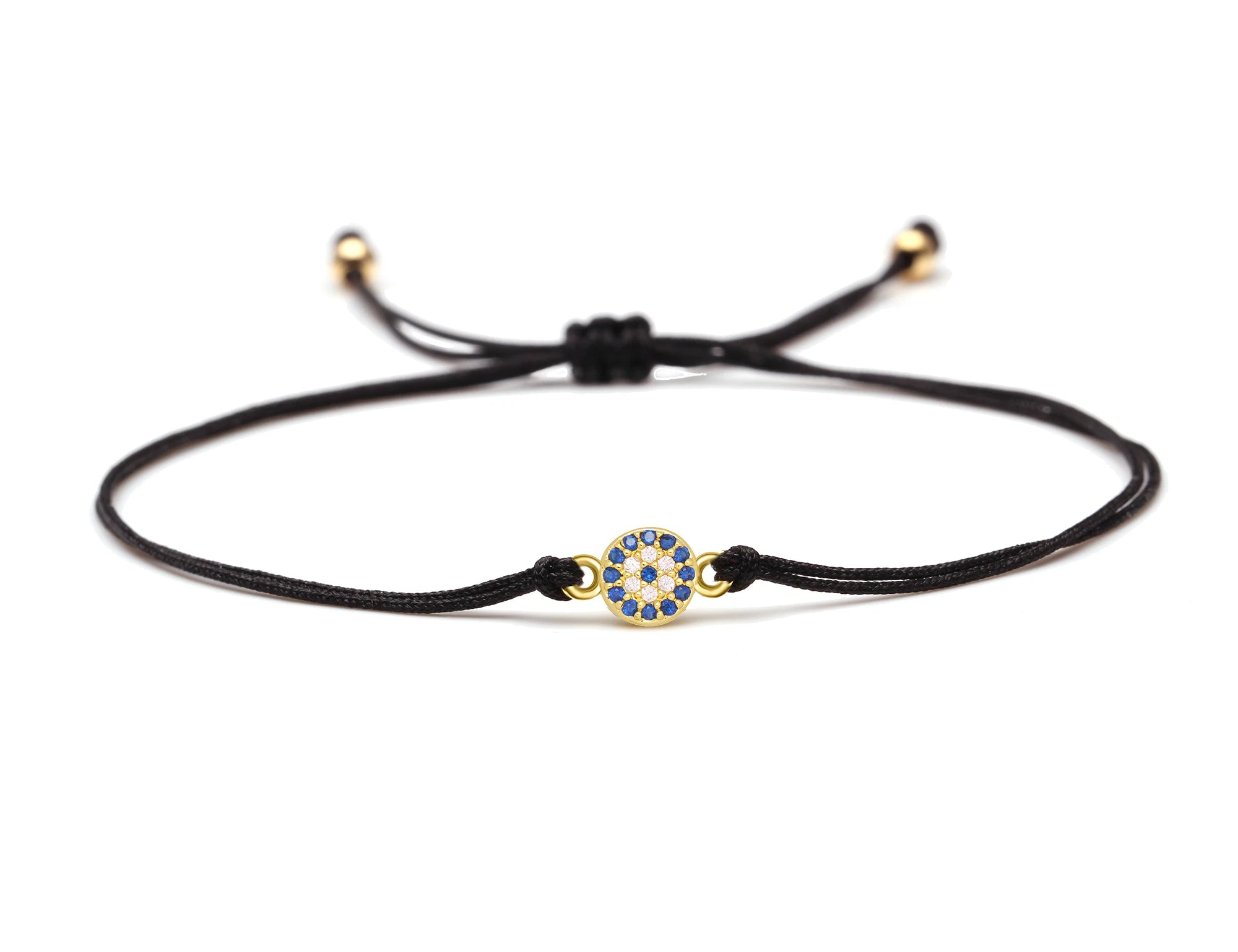 White Blue Zircon Crystal Mini Turkish eye Charm Bracelet Women Men 5A Grade CZ Copper Evil Eye Yellow Green Red String Jewelry - EastCurated