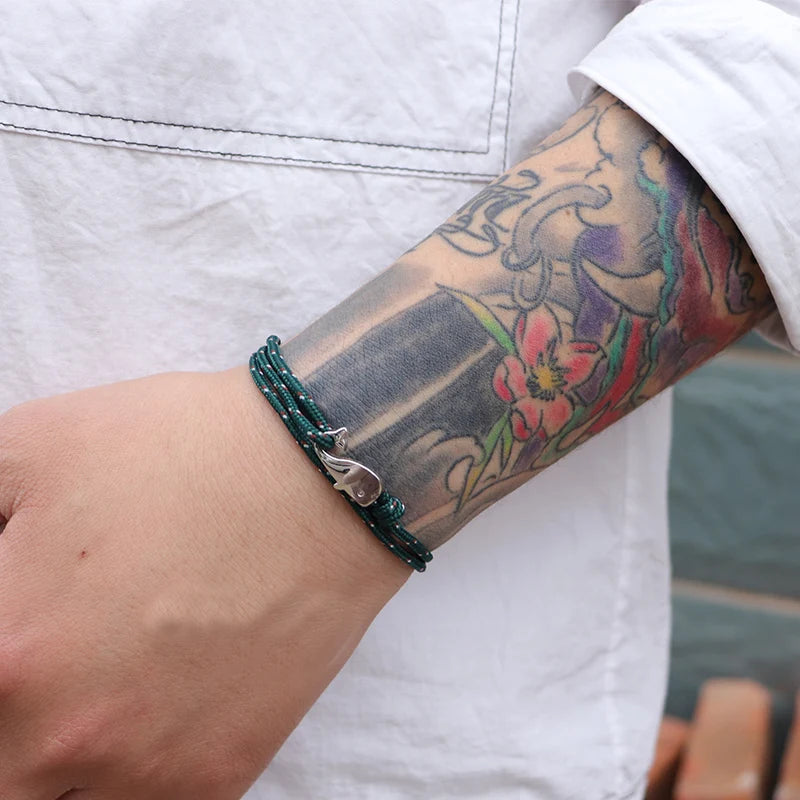 Fashion Men Whale Bracelet Easy Hook Adjustable String Braslet Beach Accessories Gift For Him Nautical Braclet Pulseria Homme - EastCurated