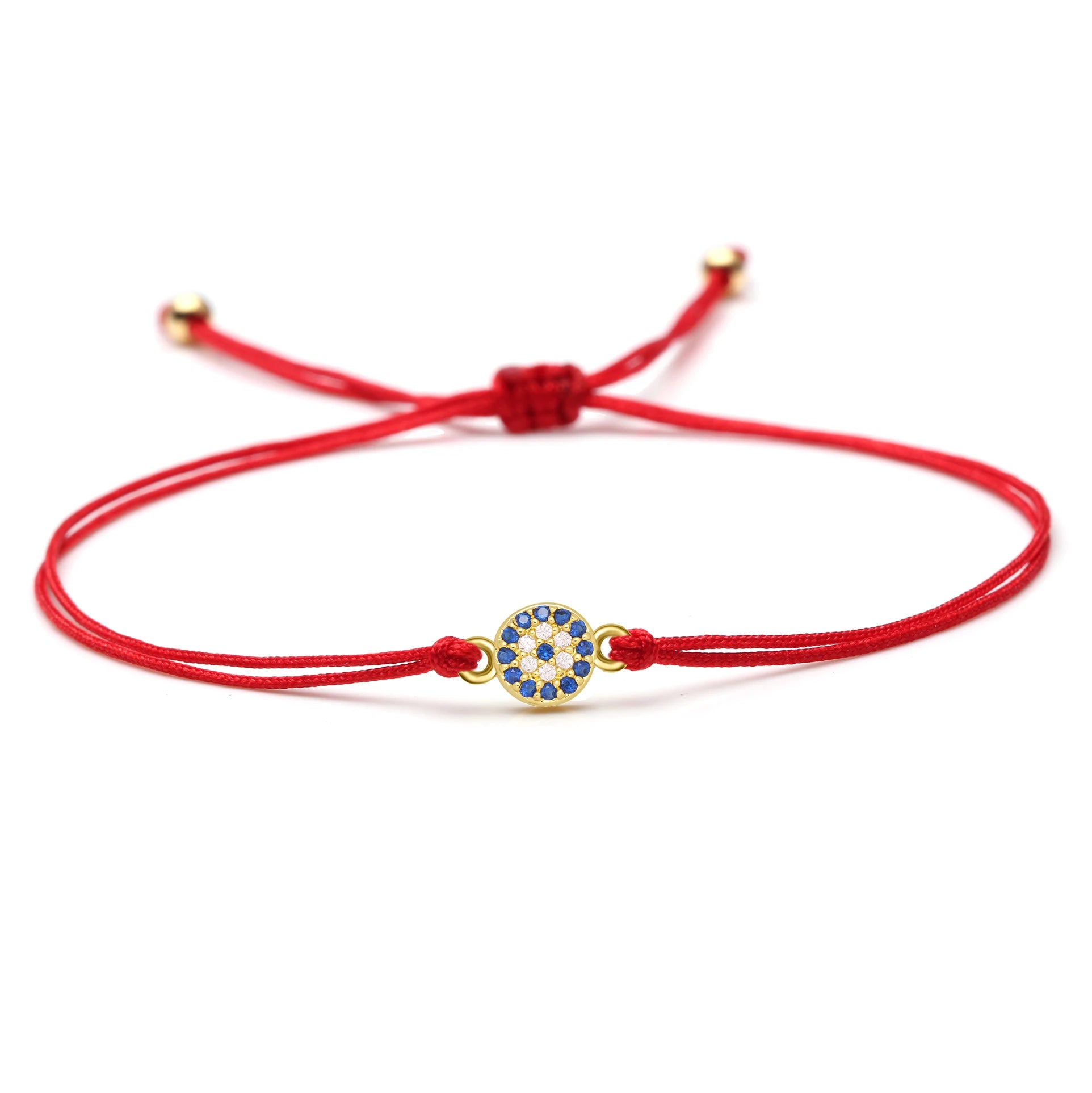 White Blue Zircon Crystal Mini Turkish eye Charm Bracelet Women Men 5A Grade CZ Copper Evil Eye Yellow Green Red String Jewelry - EastCurated