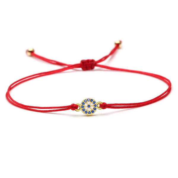 White Blue Zircon Crystal Mini Turkish eye Charm Bracelet Women Men 5A Grade CZ Copper Evil Eye Yellow Green Red String Jewelry - EastCurated