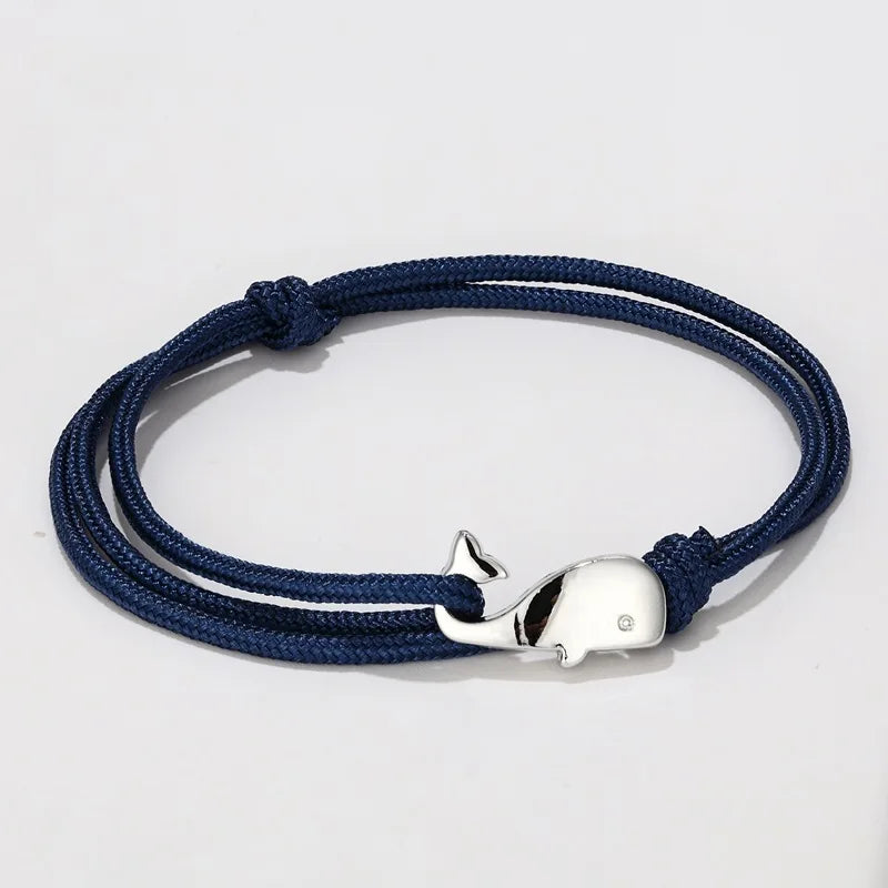 Fashion Men Whale Bracelet Easy Hook Adjustable String Braslet Beach Accessories Gift For Him Nautical Braclet Pulseria Homme - EastCurated