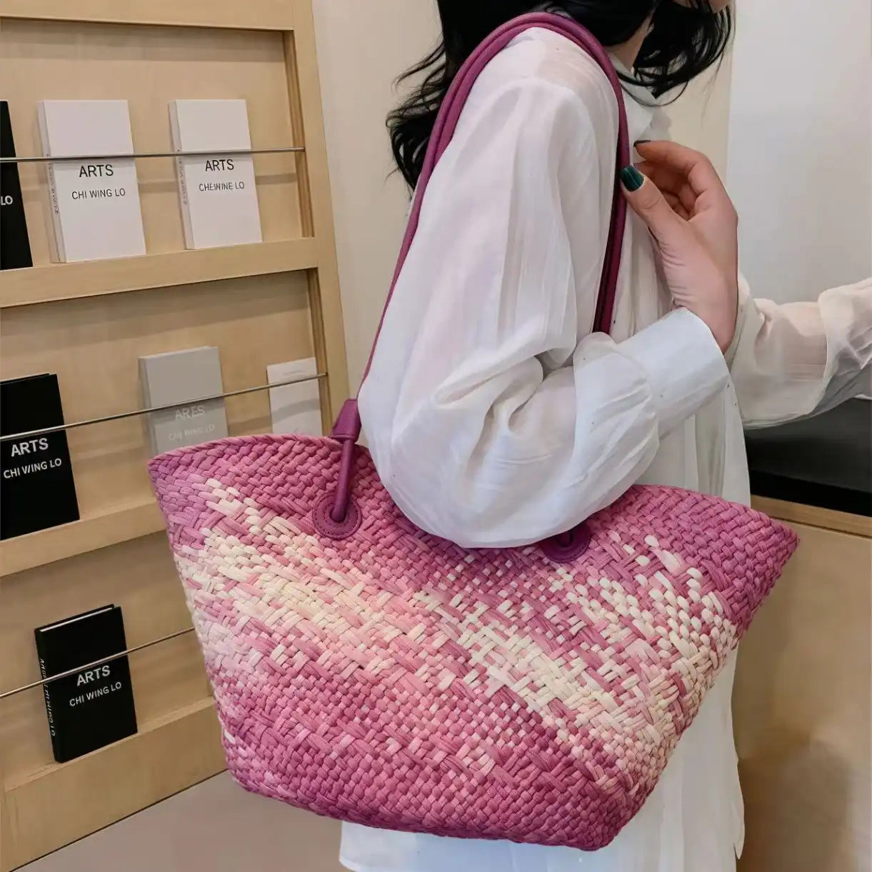 Handwoven Straw Tote Bag - EastCurated