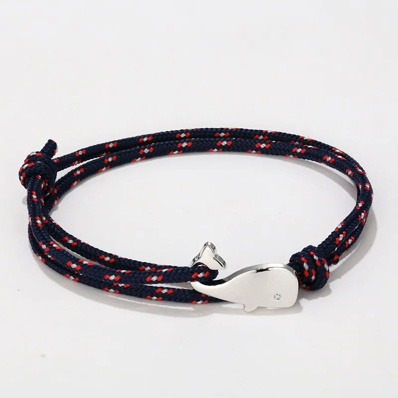 Fashion Men Whale Bracelet Easy Hook Adjustable String Braslet Beach Accessories Gift For Him Nautical Braclet Pulseria Homme - EastCurated