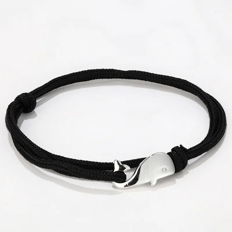 Fashion Men Whale Bracelet Easy Hook Adjustable String Braslet Beach Accessories Gift For Him Nautical Braclet Pulseria Homme - EastCurated