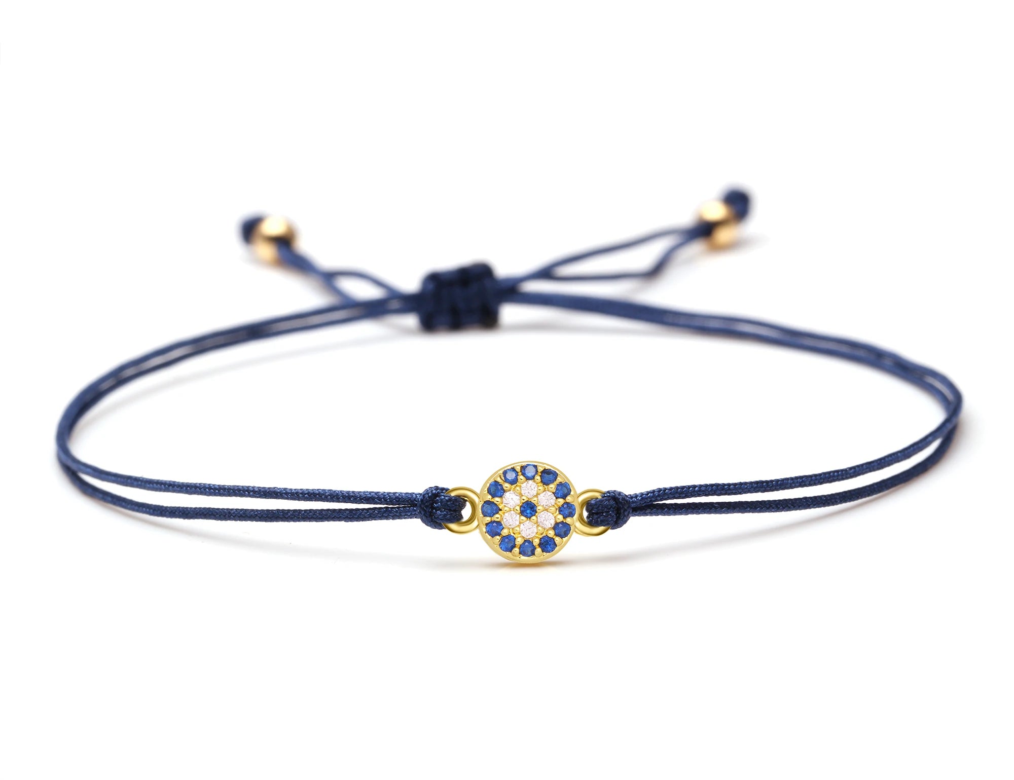 White Blue Zircon Crystal Mini Turkish eye Charm Bracelet Women Men 5A Grade CZ Copper Evil Eye Yellow Green Red String Jewelry - EastCurated