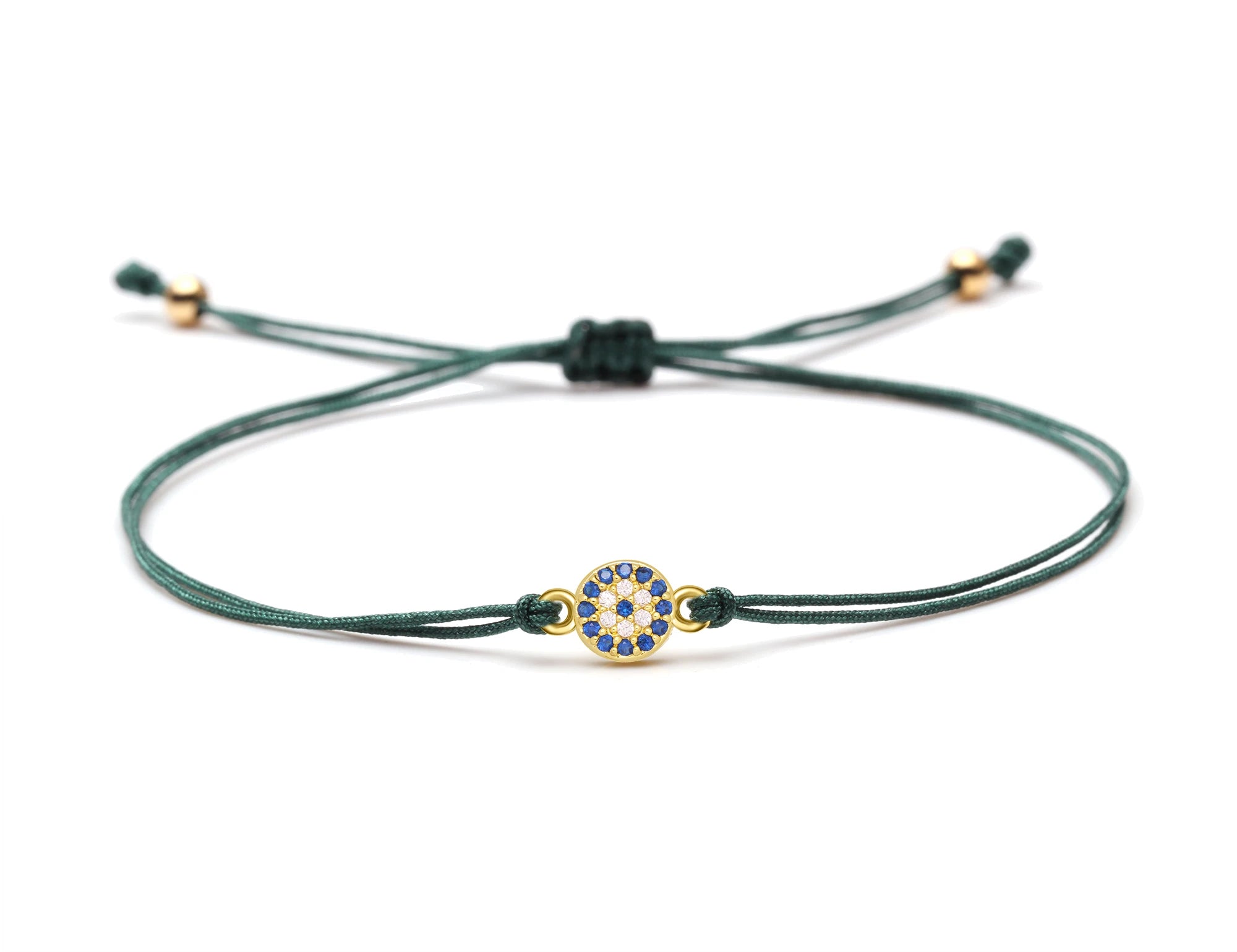 White Blue Zircon Crystal Mini Turkish eye Charm Bracelet Women Men 5A Grade CZ Copper Evil Eye Yellow Green Red String Jewelry - EastCurated