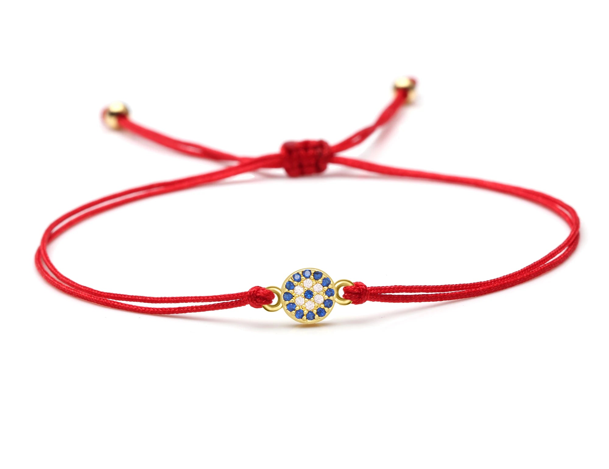 White Blue Zircon Crystal Mini Turkish eye Charm Bracelet Women Men 5A Grade CZ Copper Evil Eye Yellow Green Red String Jewelry - EastCurated