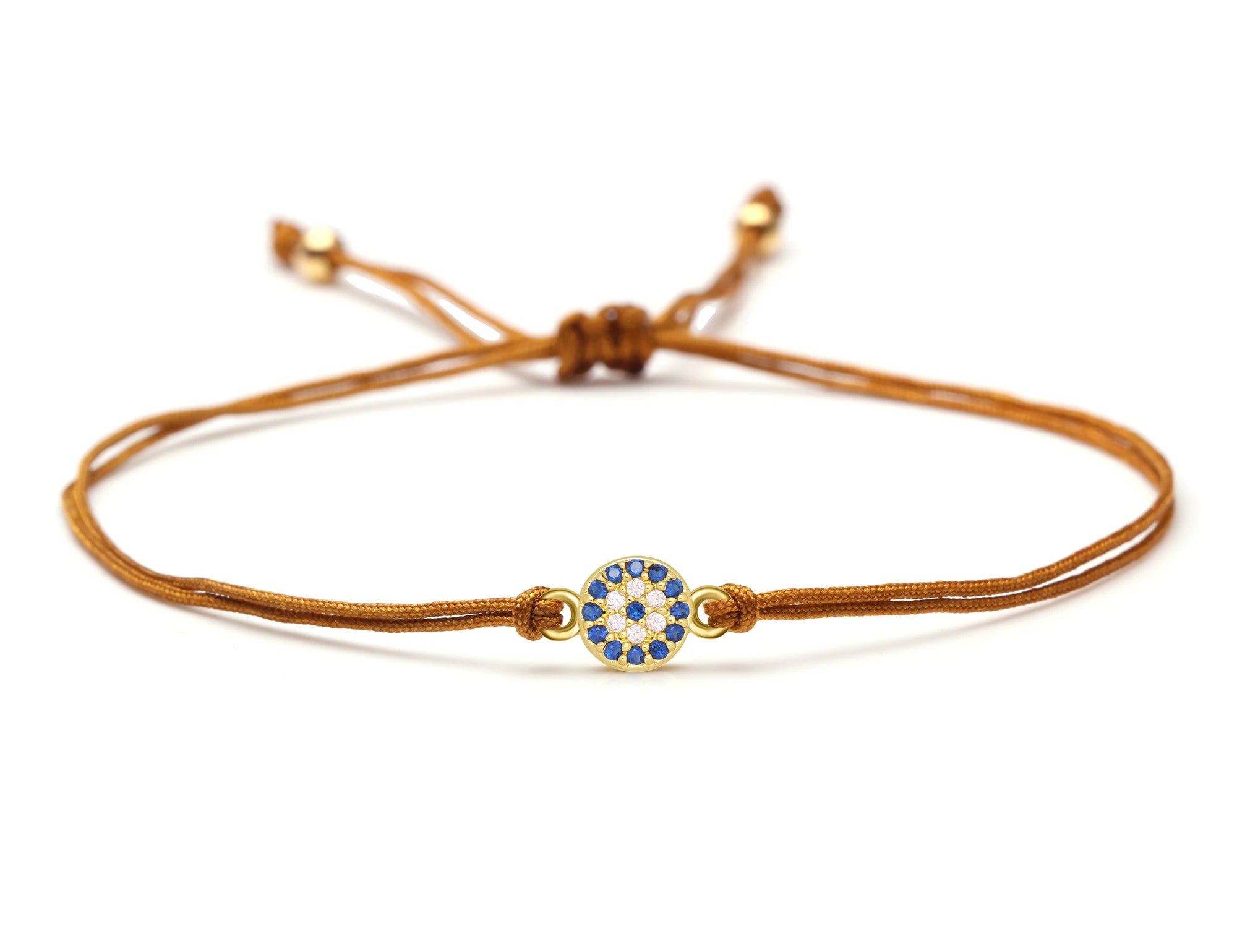 White Blue Zircon Crystal Mini Turkish eye Charm Bracelet Women Men 5A Grade CZ Copper Evil Eye Yellow Green Red String Jewelry - EastCurated
