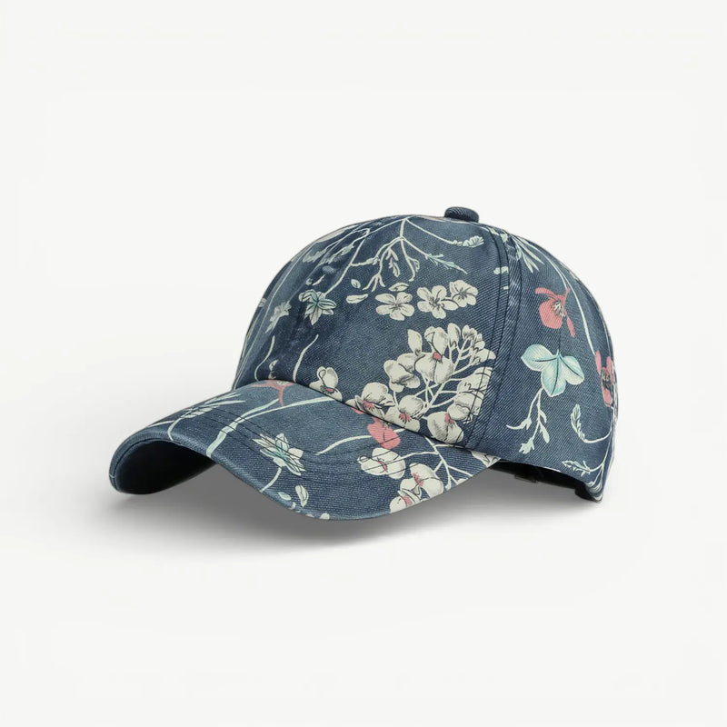 Islander Washed Denim Cap | Bohemian Tropical Print Baseball Hat