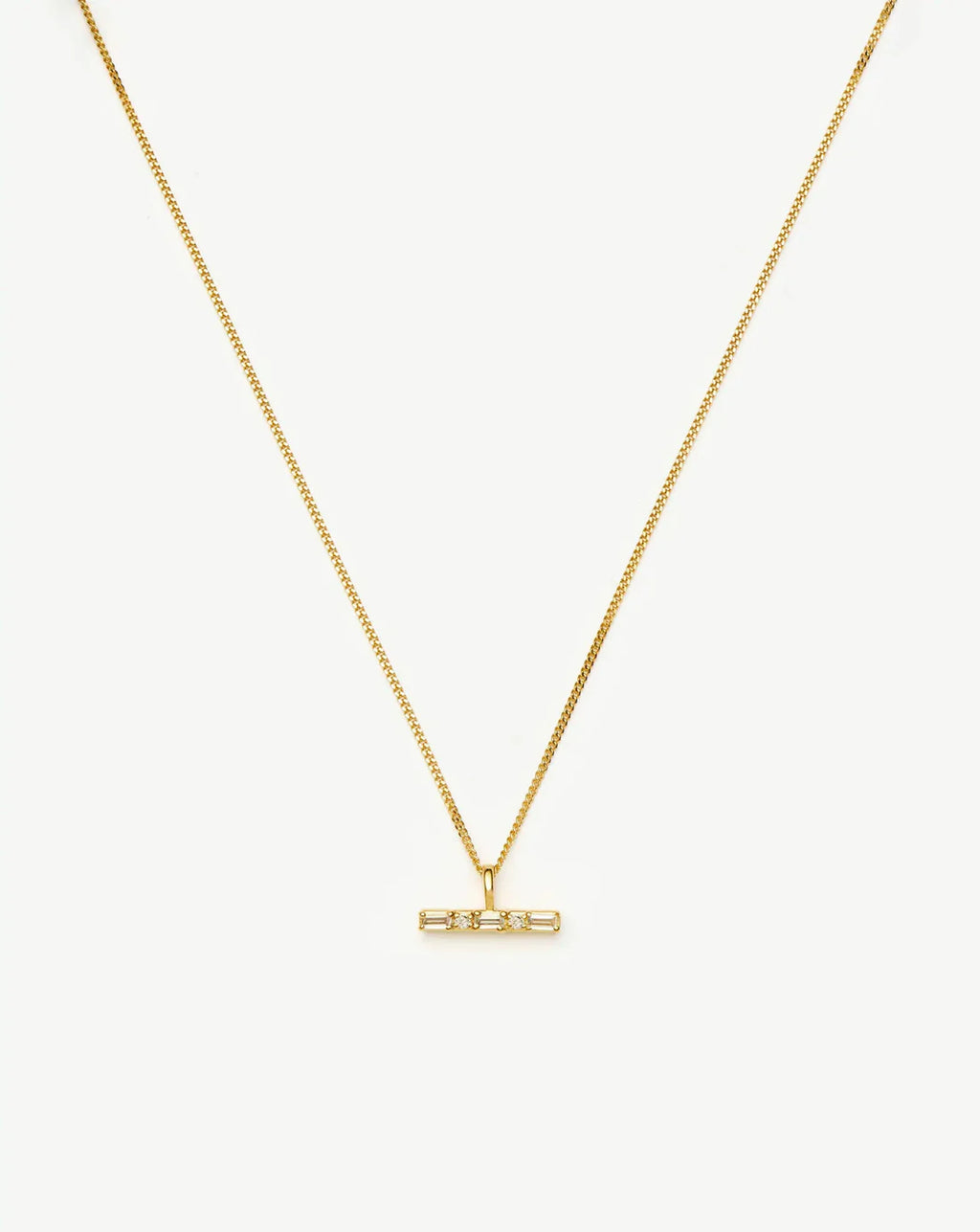 Lucy Williams T-Bar Stone Pendant Necklace
