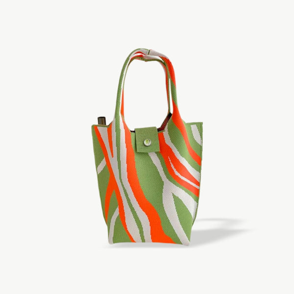 New Corrugation Knitted Handbag Girl Casual Shoulder Bag Women Retro Large Capacity Commuter Bucket Bag Phone Keys Purse 28*18cm - EastCurated