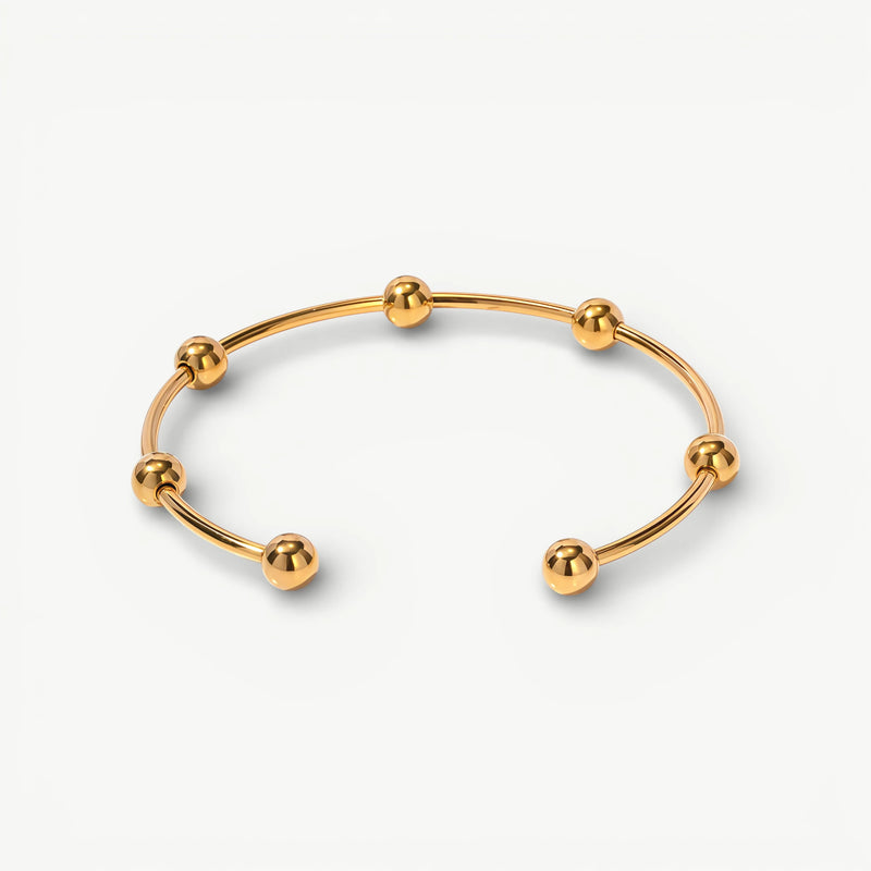 Orbital Knot Multi-Ball Bangle | 18k Gold Plated Waterproof Cuff