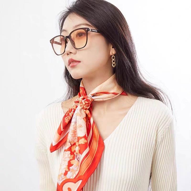 Mulberry Silk 16 Momme Elegant Silk Twilly Headband 63.5x63.5cm - EastCurated