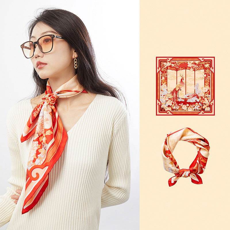 Mulberry Silk 16 Momme Elegant Silk Twilly Headband 63.5x63.5cm - EastCurated
