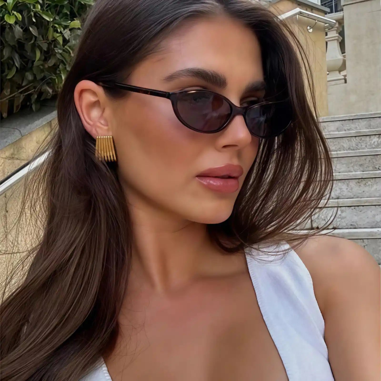 Punk Cat Eyes Oval Sunglasses - EastCurated