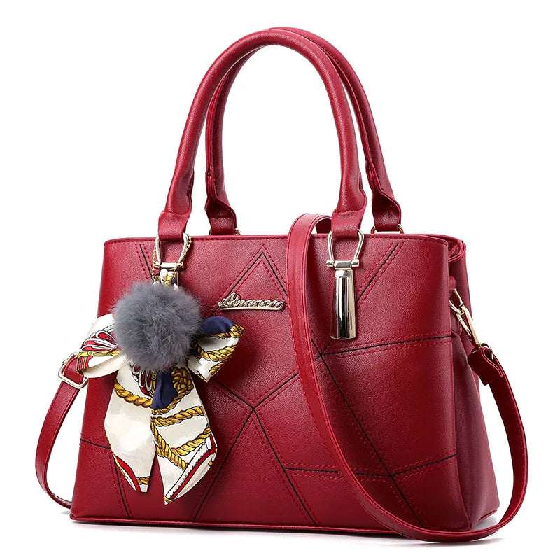 Women's Fashion Embroidered Thread Portable Tote Bag Trend Pendant Large Capacity Shoulder Crossbody Bag
