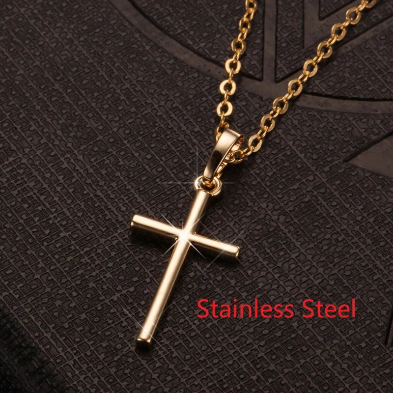 Rotatable Crown Rhinestone Cross Choker Necklace Earrings Rings for Women Minimalist Cross Chain Christian Jewelry Prayer Gift - EastCurated