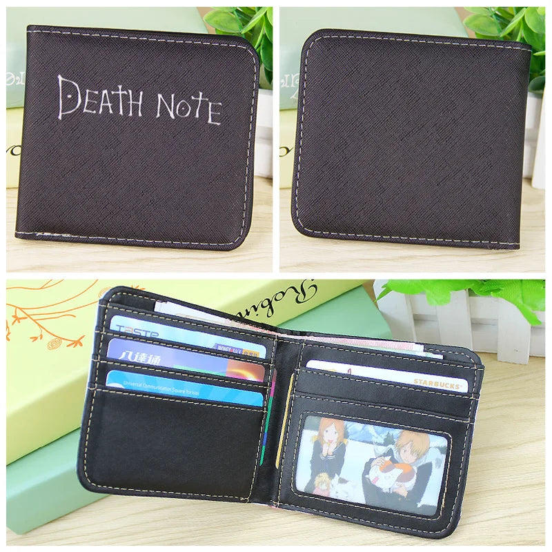 Death Note Anime Black PU Leather Short Wallet Card and Coin Purse for Boys Girls Gift - EastCurated