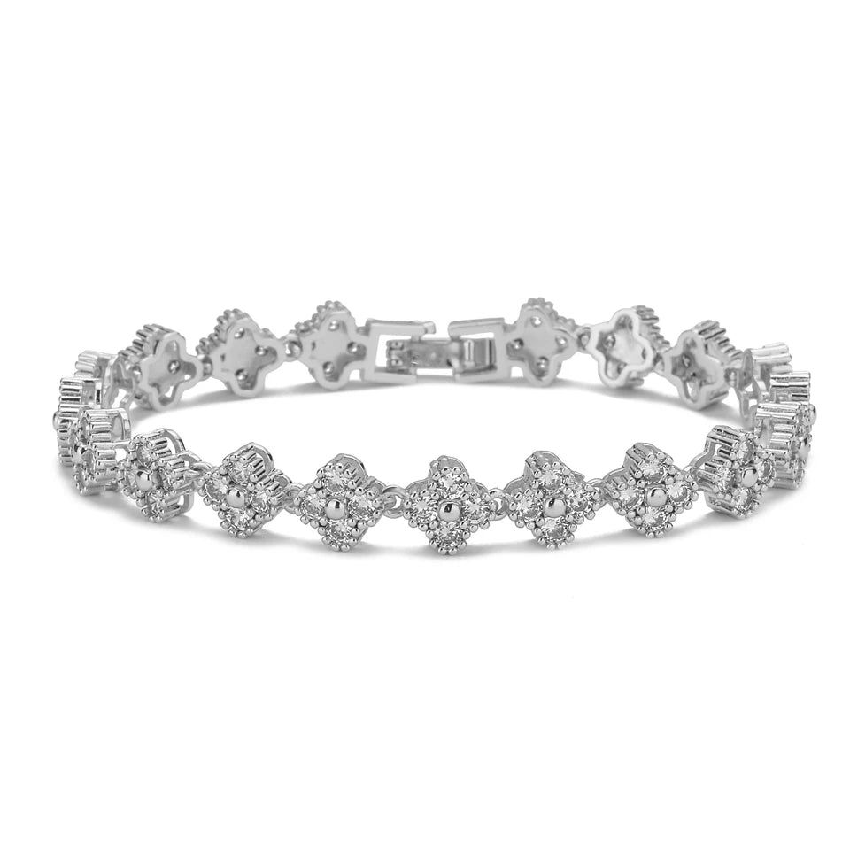 Yupsk Luxury Brass Colorful Random Zircon Flowers Bracelets for Women Exquisite Dopamine Buling CZ Jewelry Gifts