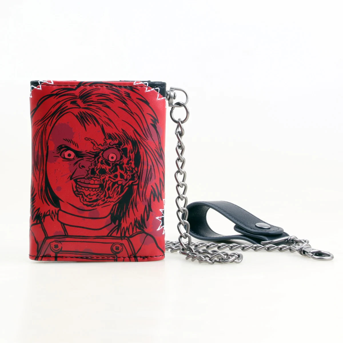 Three fold men's wallet with chain, personalized embroidered relief luminous card clip - EastCurated