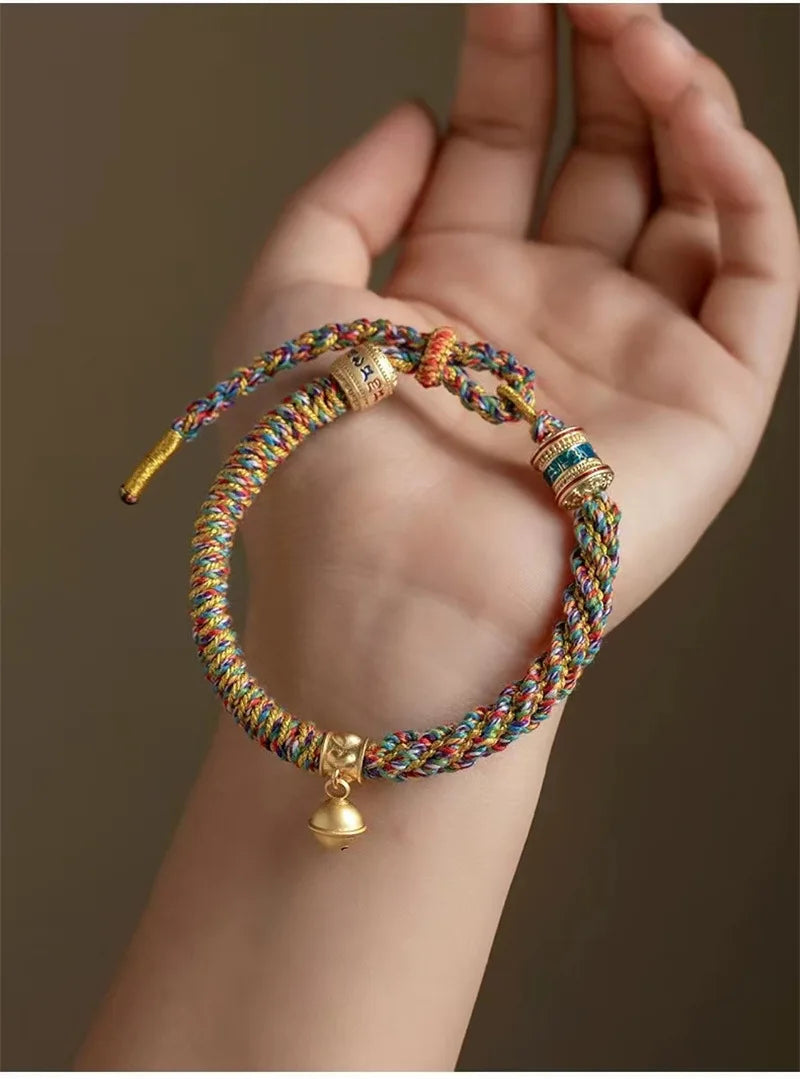 Tibetan Hand Rope Bracelet New Corn Knot Pattern DIY Hand Rubbing Cotton Bracelet Finished Hand-woven Tibetan Ethnic Rope - EastCurated