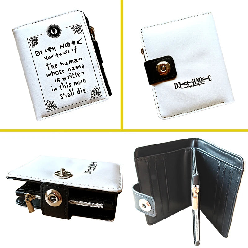 Death Note Anime Black PU Leather Short Wallet Card and Coin Purse for Boys Girls Gift - EastCurated