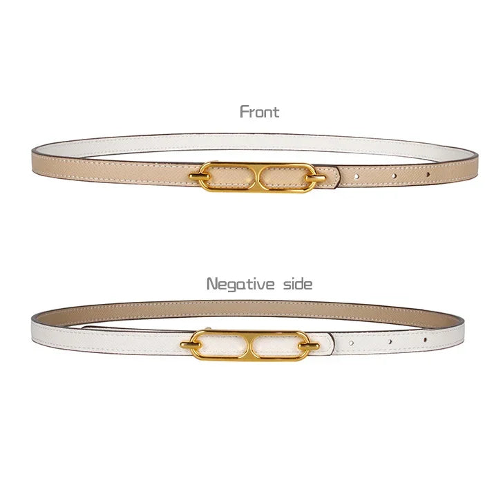 2025 Double-sided use of women's leather belt decorated ins fashion jeans wild student trend luxury design top quality brand