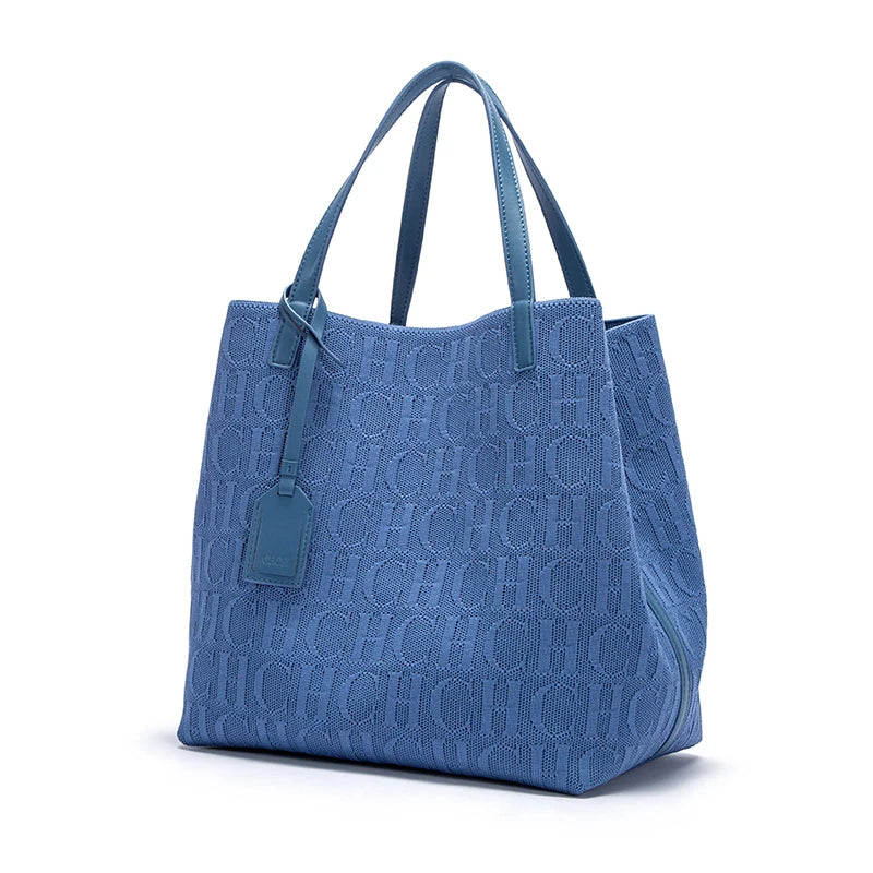 CH New Solid Color Outer Exquisite Fly Weaving Handmade Woven Large Capacity Shoulder Bag Ladies Handbag Fashion Classic - EastCurated